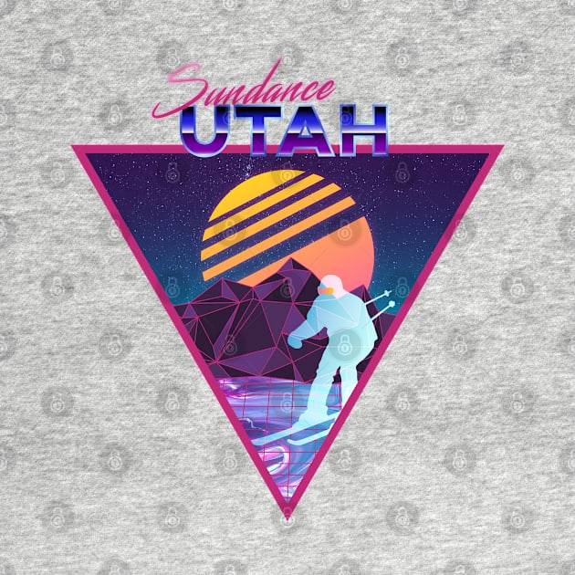 Retro Vaporwave Ski Mountain | Sundance Utah | Shirts, Stickers, and More! by KlehmInTime